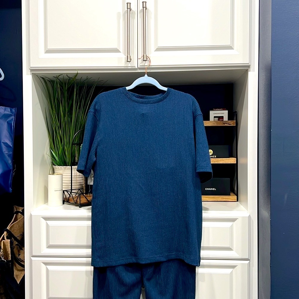 Envy Men  2 piece shirt & pants navy blue XL %95 POLYESTER %5 LYCRA - Picture 5 of 11